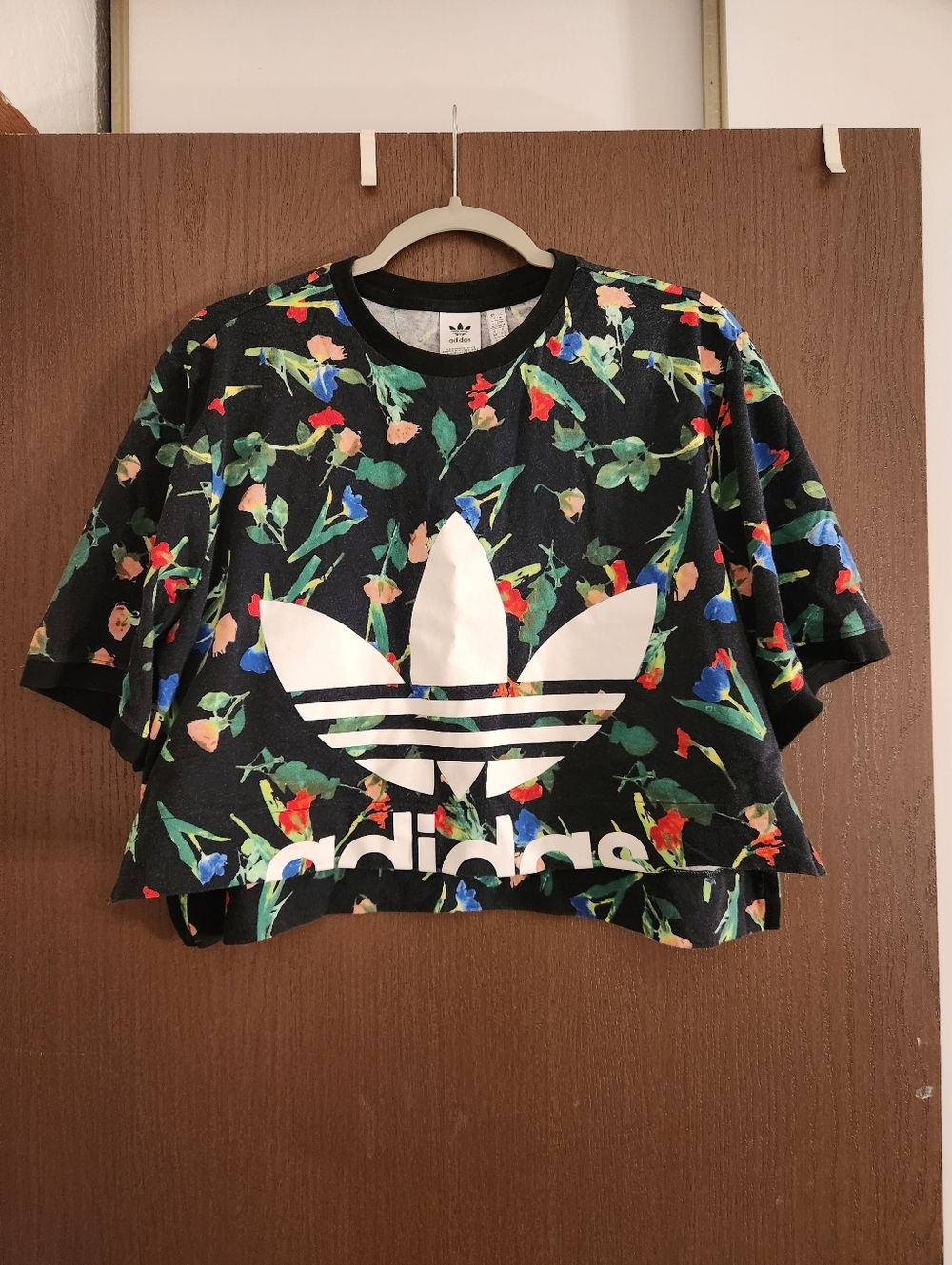 Adidas Bellista Black Floral Crop Top